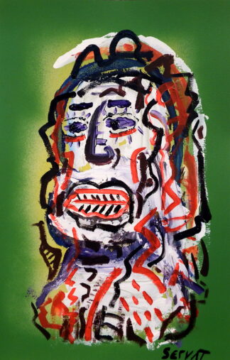 This is a photograph of the painting "Frenetic Face" by Robert Servat.