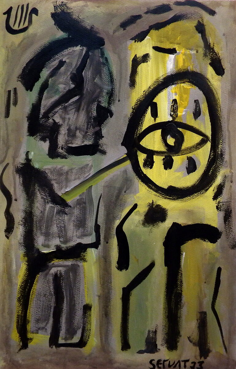 This is a photograph of the painting "Magnifying Monsters" by Robert Servat.