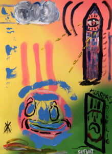 This is a photograph of the painting "Mirrors Don’t Lie" by Robert Servat.