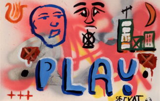 This is a photograph of the painting "Pink Play" by Robert Servat.