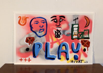 This is a photograph of the painting "Pink Play" by Robert Servat.